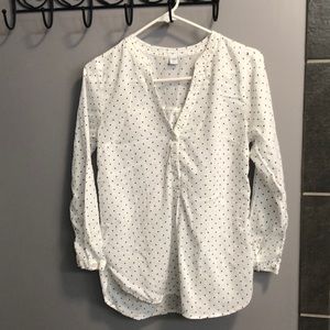 Adorable White and black polka dot top
